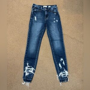 KanCan Dark Blue Distressed Skinny Jeans